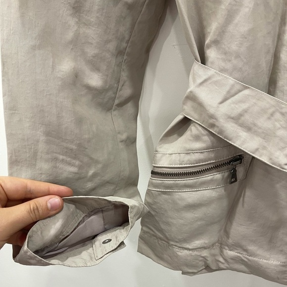 Ellen Tracy Safari Utility Belted Zip Front Jacket Lightweight Zip Pocket Large - Picture 7 of 10